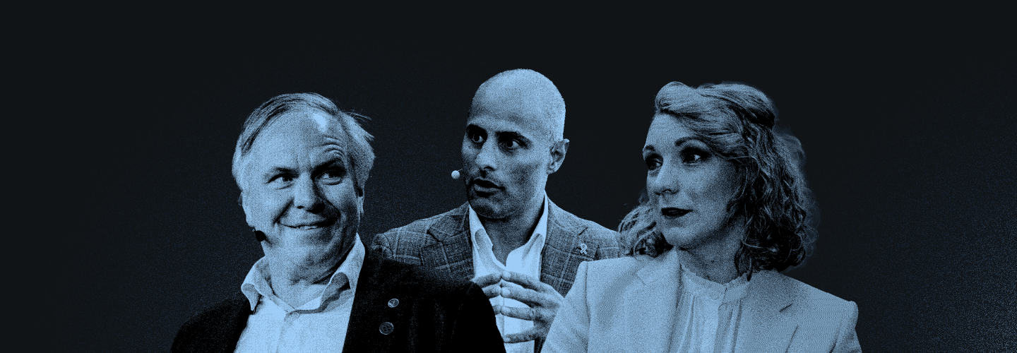 Dramatisk stemningsbilde av norske politikere