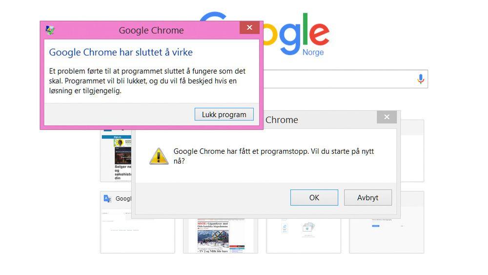 Hele Chrome krasjer dersom brukeren for eksempel klikker på en lenke som blant annet inneholder NULL-tegnet.
