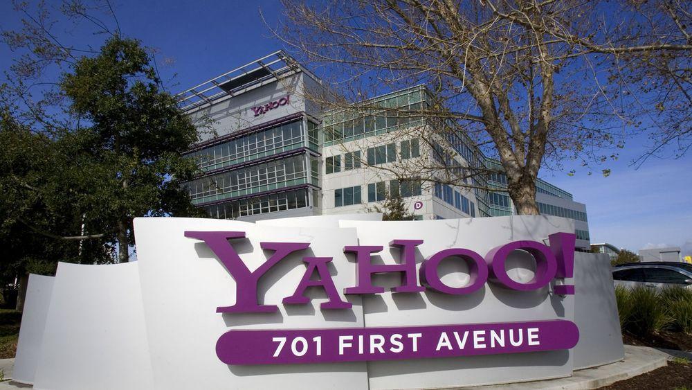 Fra Yahoos hovedkvarter i Sunnyvale i California. Et rykte om at Microsoft skulle by på Yahoo sendte aksjekursen opp 10 prosent.