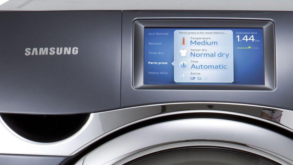 Samsungs WF457-vaskemaskin kan kontrolleres med en mobilapplikasjon.