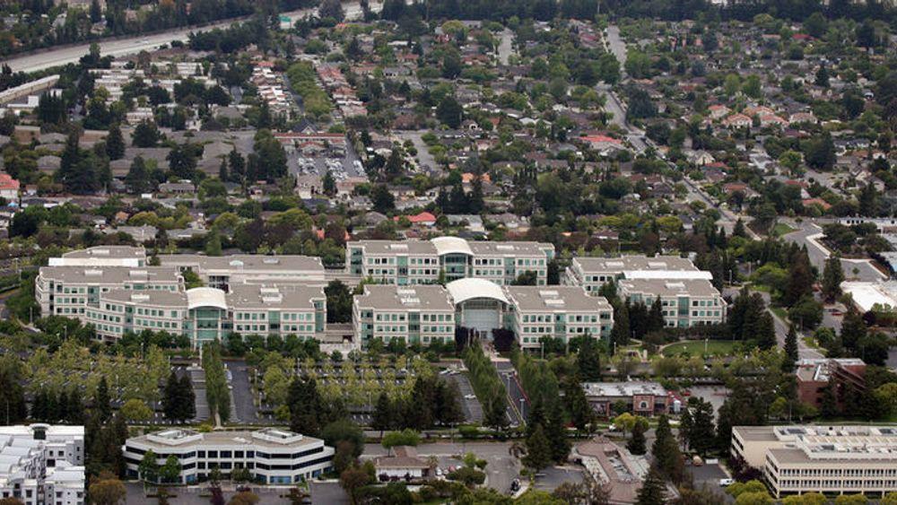 Apples hovedkvarter ved 1 Infinite Loop, Cupertino i California.