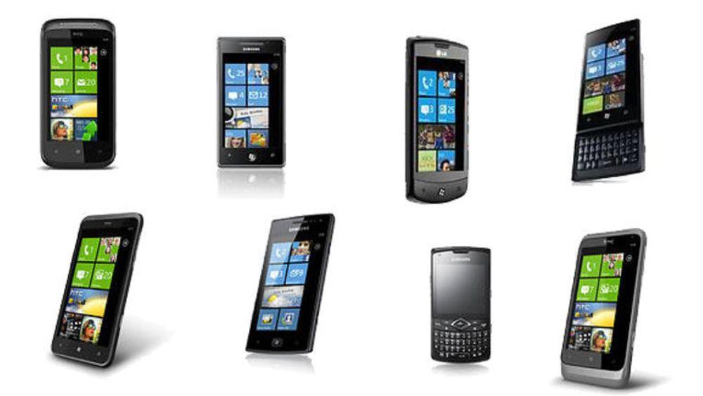 Noen av Windows Phone-baserte smartmobilene på det norske markedet høsten 2011.