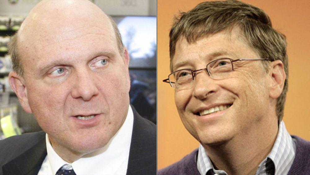 Microsoft-gründer Bill Gates (t.h) har ingen planer om å returnere som toppsjef og dermed erstatte Steve Ballmer.