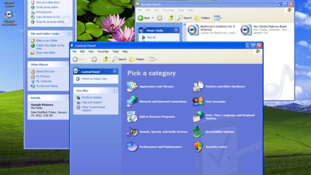 Typisk Windows XP-miljø.