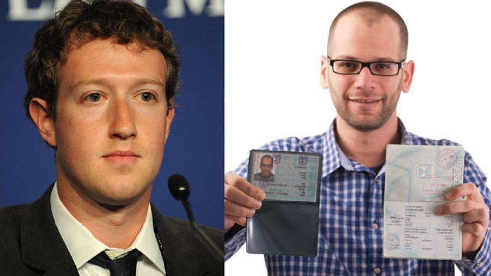 Mark Zuckerberg (t.v) utfordres nå av sin israelske navnebror «Mark Zuckerberg». - Hvorfor skal ikke også jeg kunne selge «liker»-klikk, mener han.