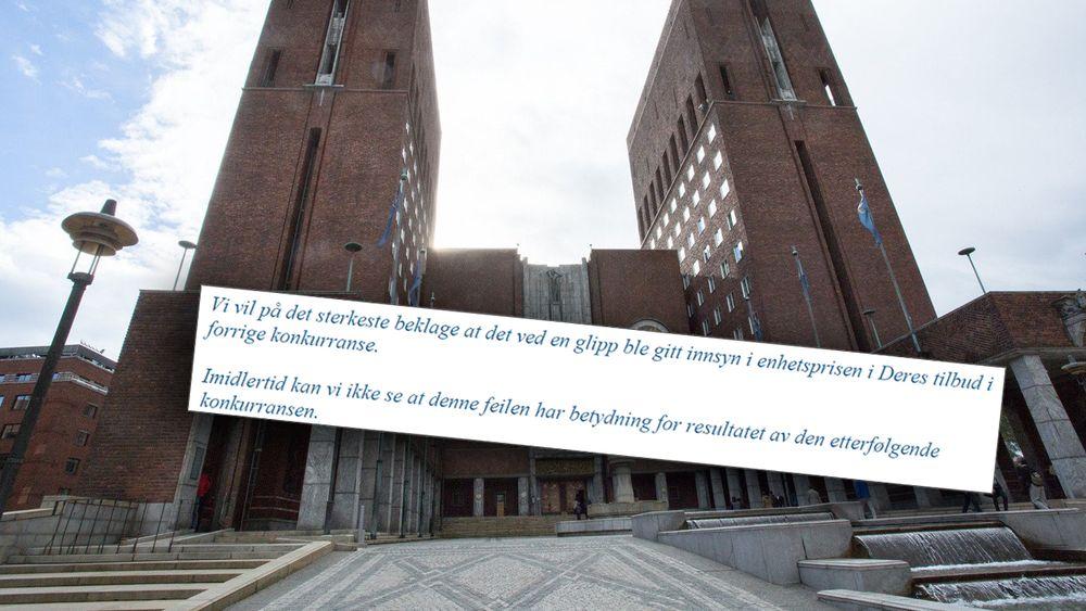 Oslo kommune Utdanningsetaten innrømmet prislekkasjen, men mente det ikke hadde betydning. 