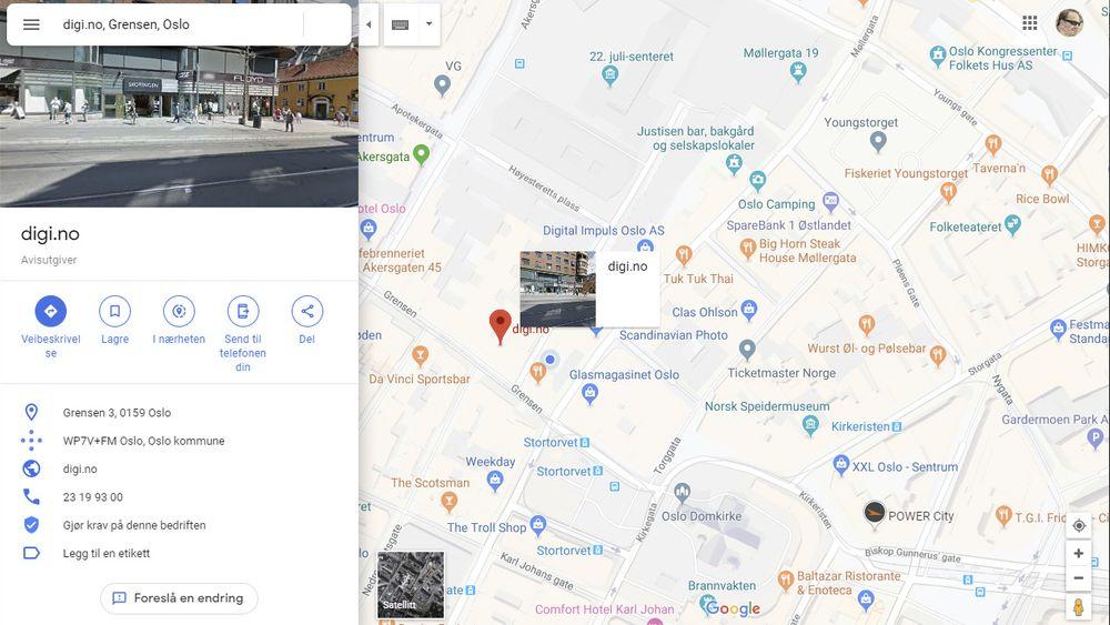 Denne oppføringen i Google Maps er vi sikre på at er ekte, men falske bedriftsoppføringer er et stort problem i tjenesten. I alle fall i USA.