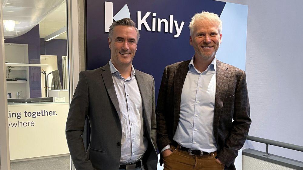 Jens Haviken (til h.) tar over som norgessjef i Kinly. Tom Martin til venstre i bildet fortsetter som leder for selskapets virksomhet i Nord-Europa.